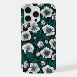 Hellebores brancos com folhas azuis