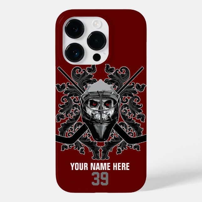 Hellish Hockey Goalie Case-Mate iPhone Case (Verso)