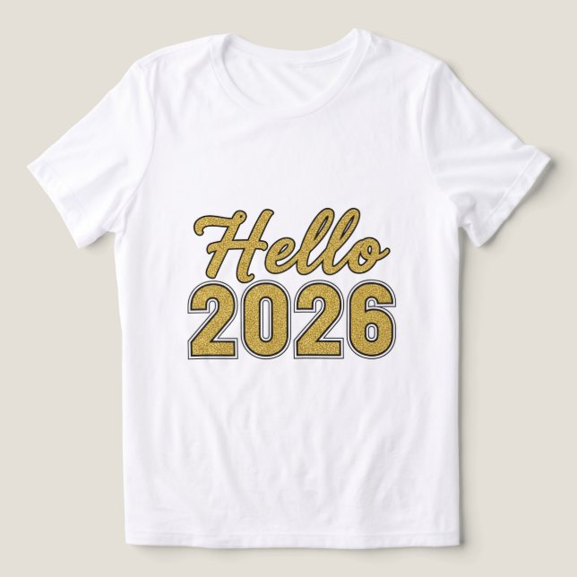  Hello 2026 Couple Matching T-Shirts (Design frontal)