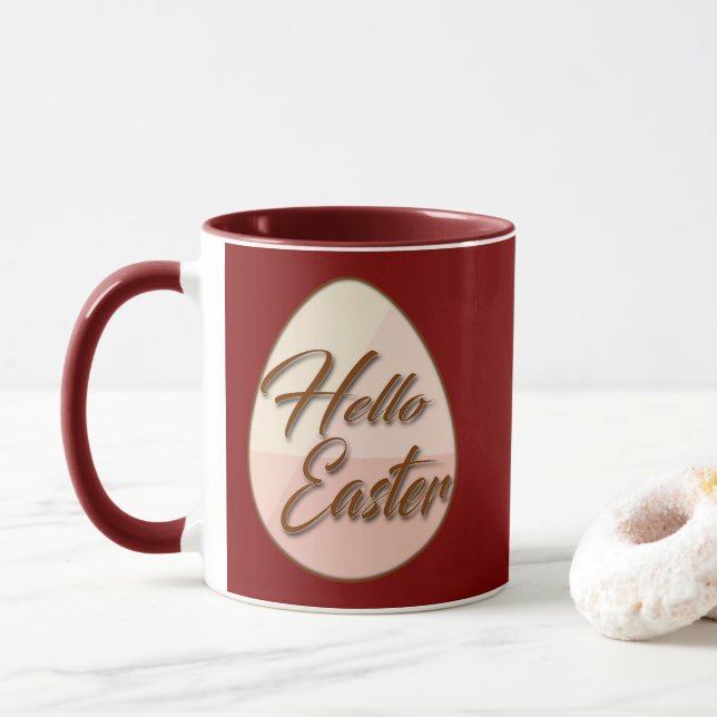 Hello Easter – Minimal Egg Design - caneca (Com Donut)