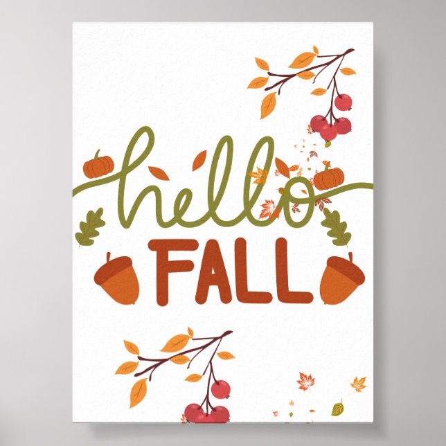 Hello Fall Poster - Wall Decor (Frente)