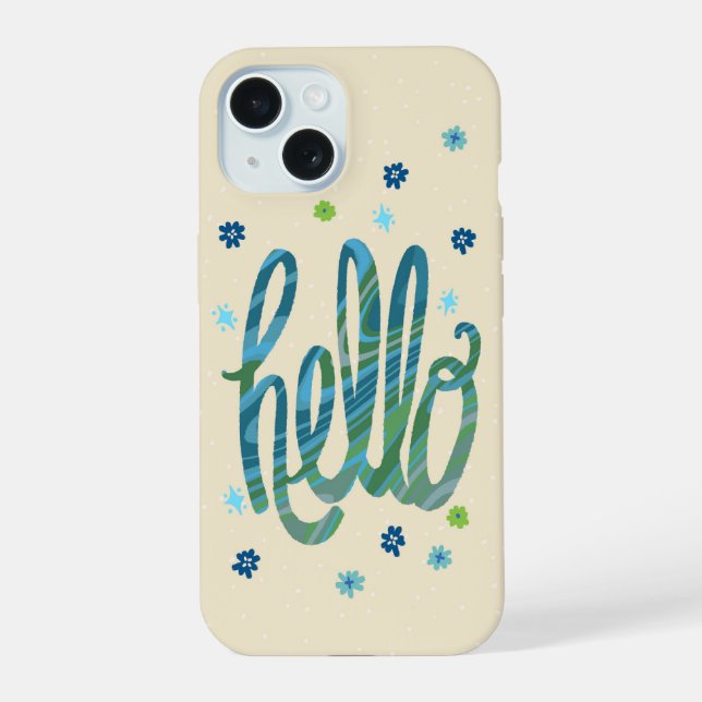 Hello phone case with cute flowers (Verso)