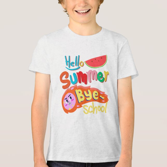 Hello Summer Bye School Cartoon Design (Frente)