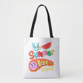 Hello Summer Bye School Tote Bag Art