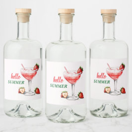Hello Summer | Strawberry Cocktail Liquor Label