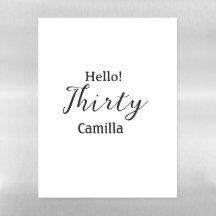 Hello thirty birthday name simple minimal elegant 