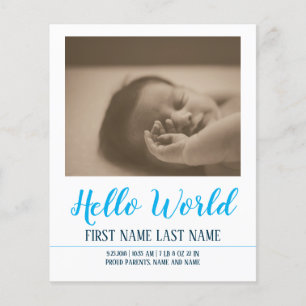Hello World - anúncio de nascimento com foto
