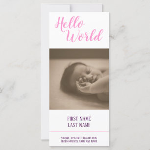 Hello World - anúncio de nascimento com foto