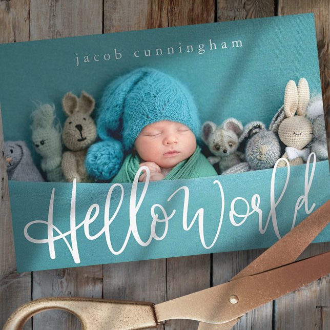 Hello World! Modern Playful Script New Baby (Criador carregado)