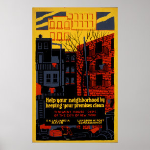 Help Your Neighborhood 1936 Vintage WPA Poster