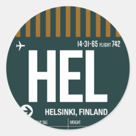 Helsinki - Adesivo Redondo Travel Tag
