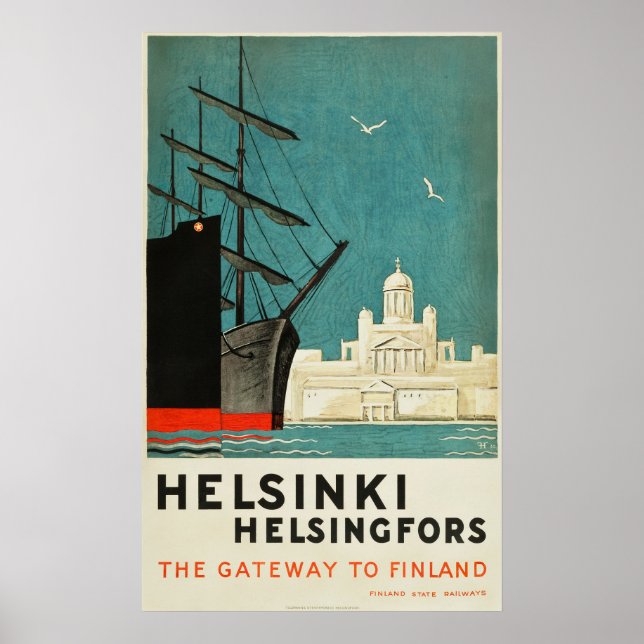 Helsinki, Finlândia - Poster de viagens Gateway to (Frente)
