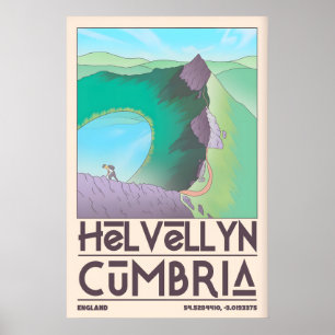 Helvellyn Cumbria Arte de Parede Pôster de Viagem