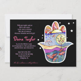 Hemsa Jewish Baby Naming Convite Hebraico