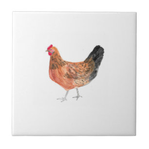 Hen Chicken Farm Animal aquarela Arte de quintal