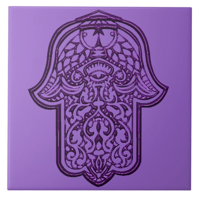 Henna Hand of Hamsa (Púrpura) (Frente)