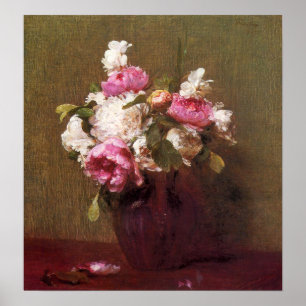 Henri Fantin-Latour Peonies e Rosa Poster