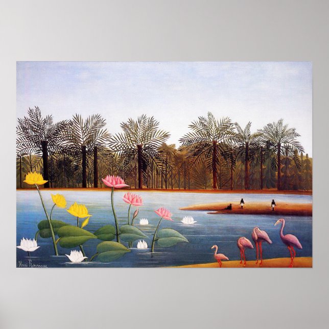 Henri Rousseau Flamingoes Poster (Frente)