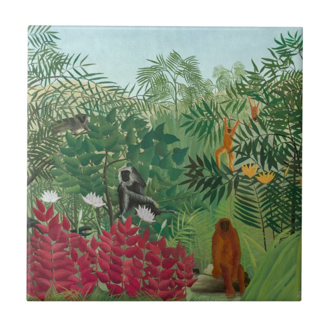 Henri Rousseau - Floresta Tropical com Macacos (Frente)