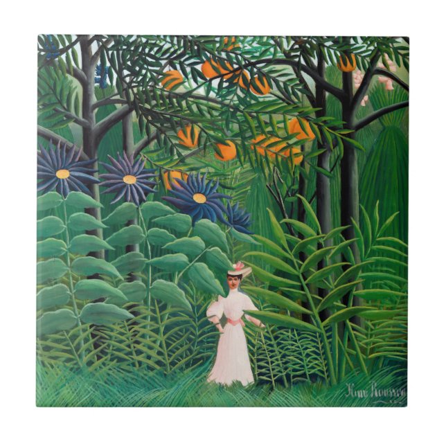 Henri Rousseau - Mulher caminhando em uma Floresta (Frente)