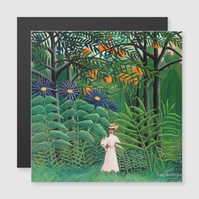 Henri Rousseau - Mulher do Cartão Magnético Flores (Frente/Verso)