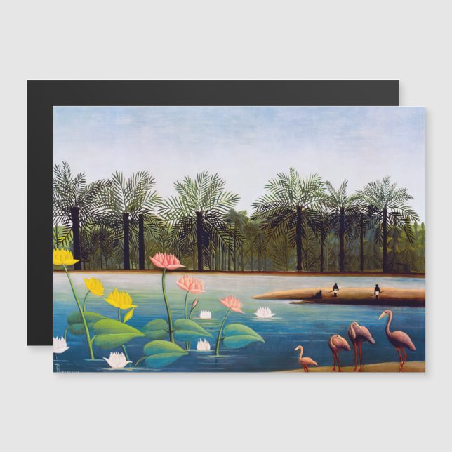 Henri Rousseau - O Cartão Magnético Flamingoes (Frente/Verso)