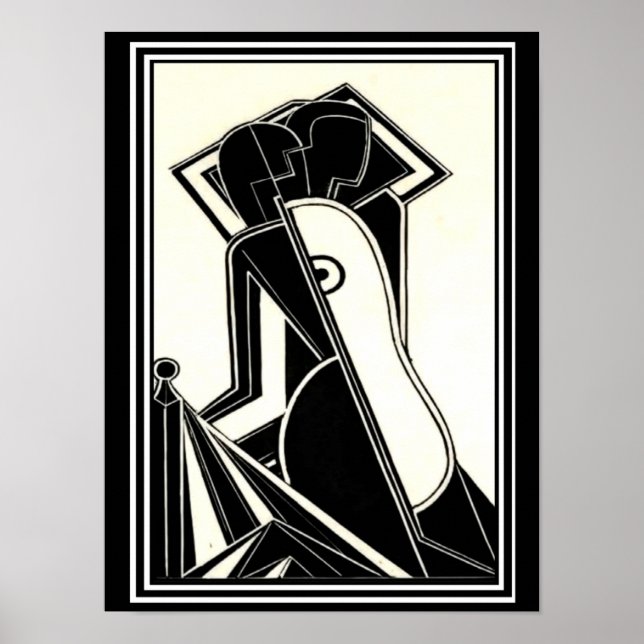 Henry Butler "Female Figures" 1928 Deco Impressão (Frente)