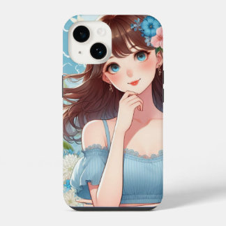 Her Sky-Blue Gaze iPhone / iPad ケース
