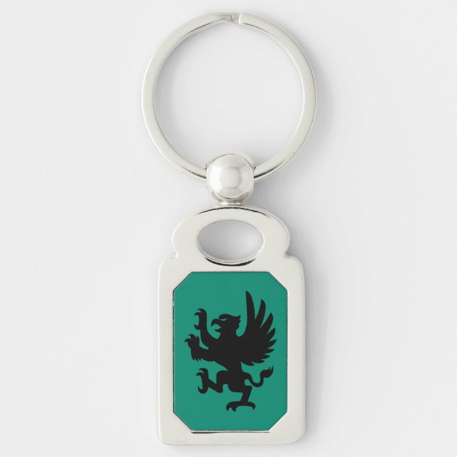 Heraldic Griffin Silhouette Chaveiro (Frente)