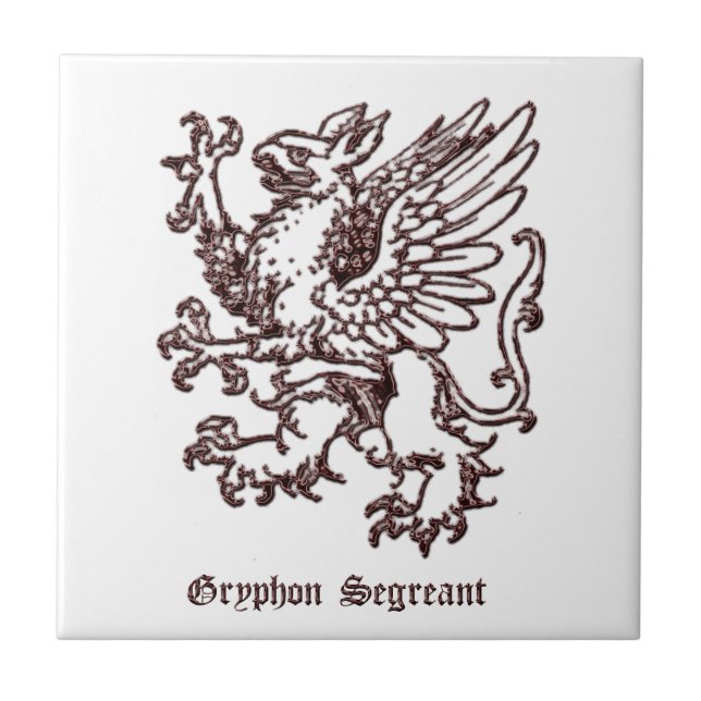 Heráldica medieval Gryphon segreant (Frente)