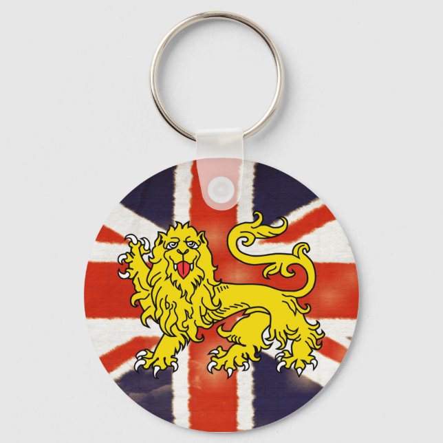 Heraldry Lion Vintage Union Jack Chaveiro (Frente)