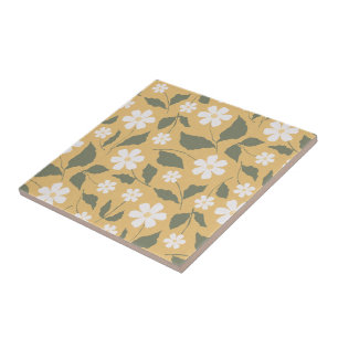 Herança Moderna Daisy Butterscotch & Floral Verde