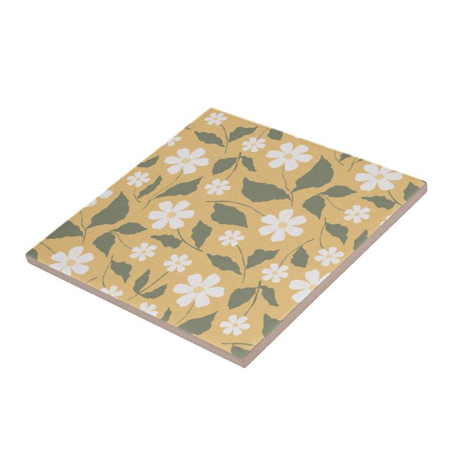 Herança Moderna Daisy Butterscotch & Floral Verde (Lateral)