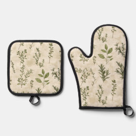 Herb Garden Oven Mitt e Conjunto de Potes