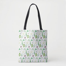 Herbáceas de Design de Tote Bag