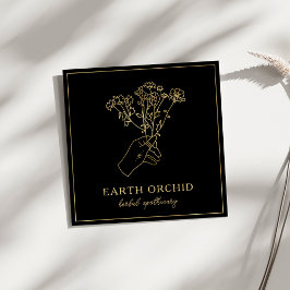 Herbal + Cartão de visita Floral de Apothecary Squ