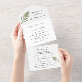 Herbos Verdes Watercolor Greenery Sage Casamento