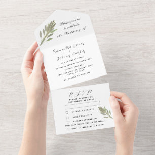 Herbos Verdes Watercolor Greenery Sage Casamento