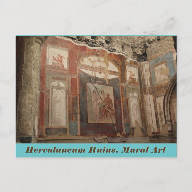 Herculaneum Ruins, Arte Mural, Itália Cartão posta (Frente)