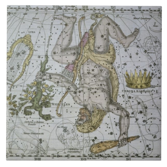 Hercules, "de um atlas celestial", bar. em 1822 ( (Frente)