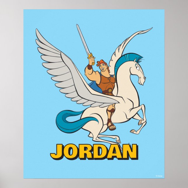 Hercules Riding Pegasus Poster (Frente)