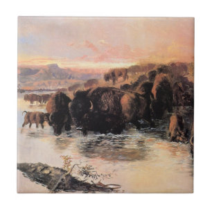 Herd of Buffalo (por Charles M. Russell)