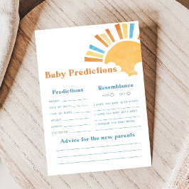 Here Comes the Son Baby Shower Predictions Game