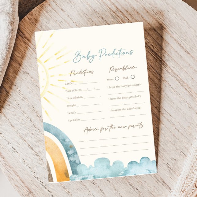 Here Comes The Son Baby Shower Predictions Game (Here Comes the Son Baby Shower Game )