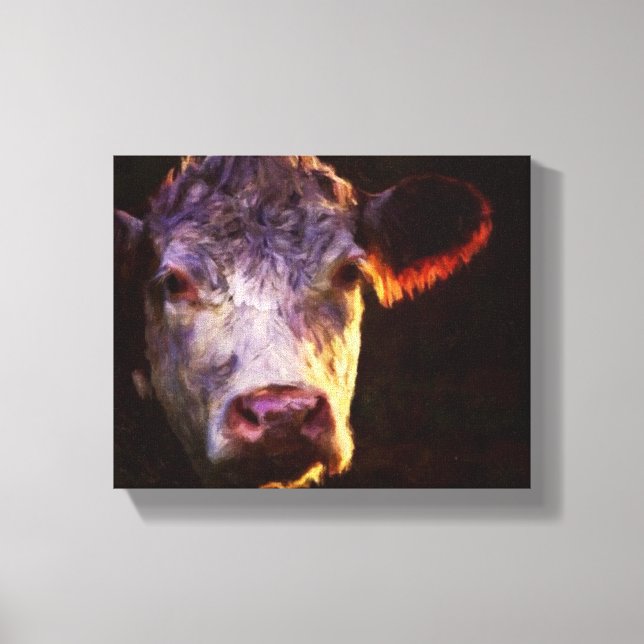 Hereford Cow Canvas Art (Frente)