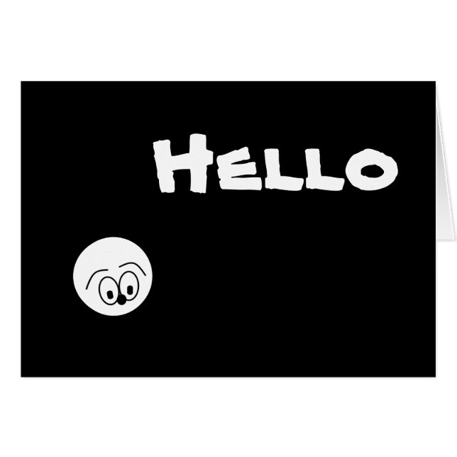 Herman Diz "OLÁ" Cartão de Saudação Preto e Branco (Frente Horizontal)