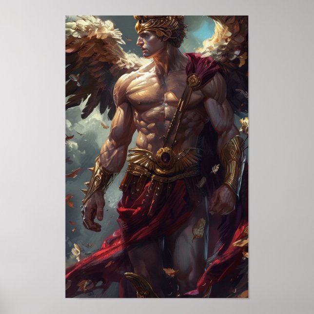 Hermes Mythology Poster com Expressão Invejosa (Frente)