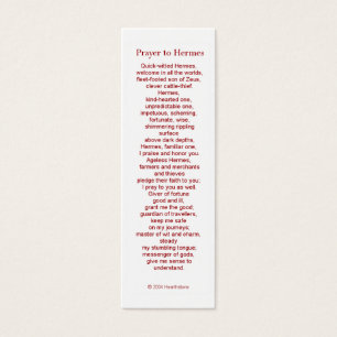 Hermes Prayer Card