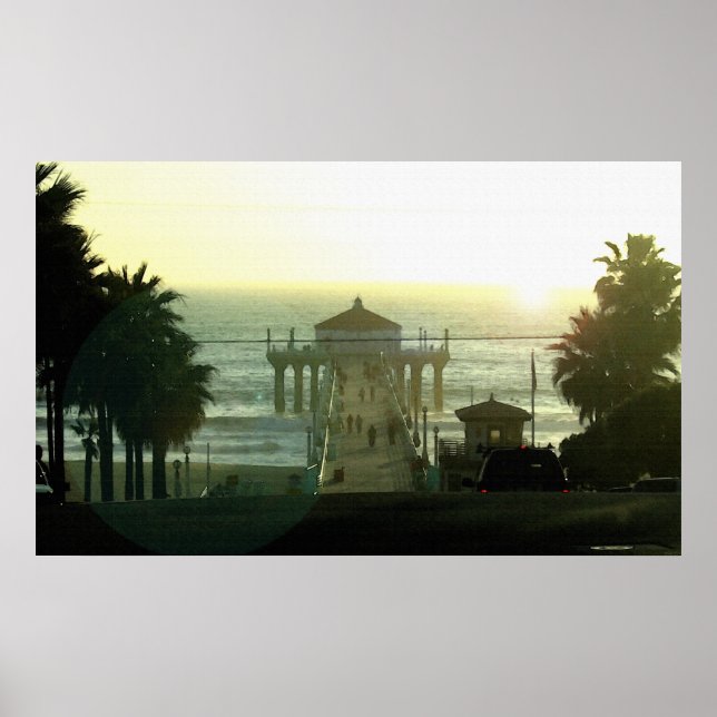 Hermosa Beach Sunset 36 x 22 Poster (Frente)