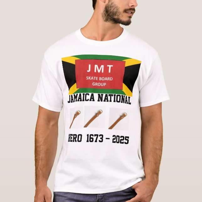 HERÓI NACIONAL JAMAICA. Camiseta Básica Escura (Frente)